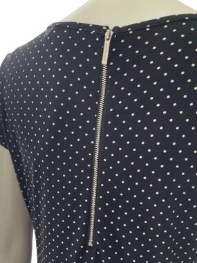 Michael Kors Black Polka Dot Dress with Zipper, Medium size.